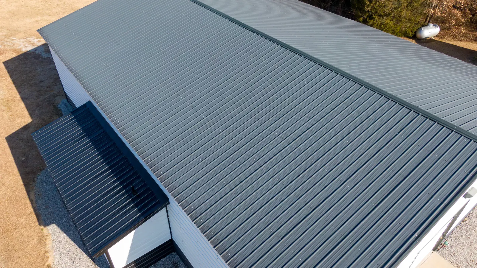 Metal sheet roof on a large commercial building