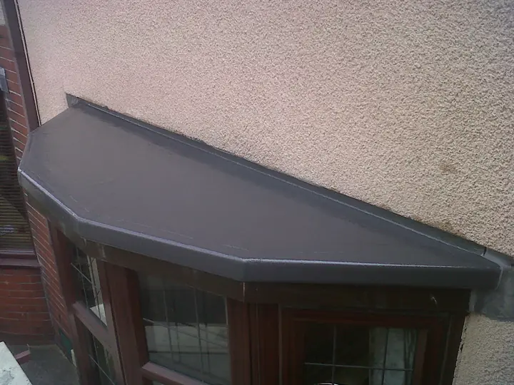 GRP fibreglass roof over a bay window