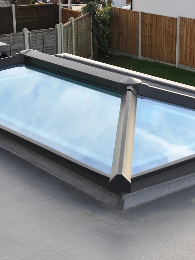 Finished GRP flat roof with a roof lantern