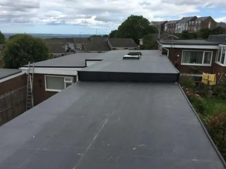 Finished flat roof over a rear extension